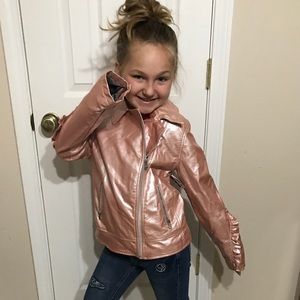 Rose Gold Faux Leather Jacket